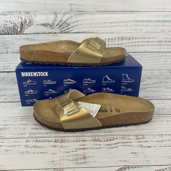 Birkenstock Madrid BS Men 11 Narrow Slide Sandals Gold main image 4